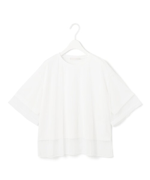 新品　ICB 今季物チュールレイヤード カットソー　半袖シャツ　L チュールレイヤード カットソー（Tシャツ/カットソー）｜ICB