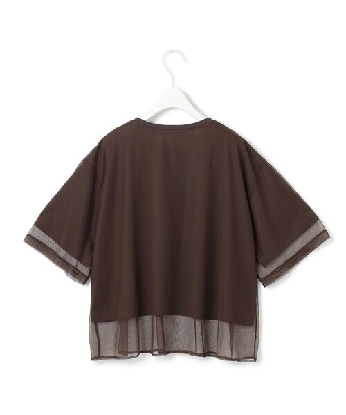 新品　ICB 今季物チュールレイヤード カットソー　半袖シャツ　L チュールレイヤード カットソー（Tシャツ/カットソー）｜ICB