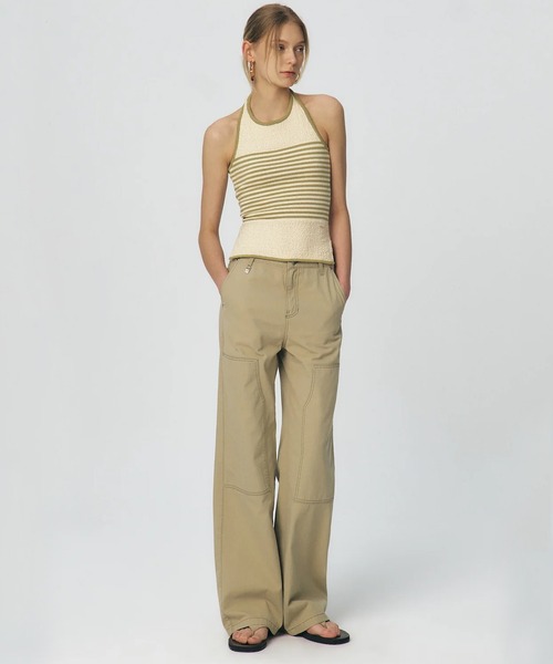 KUME(クメ)の「KUME/クメ Semi Wide Cargo Work Denim Pants デニム 秋物 秋服 2026年秋冬(デニムパンツ・レディース・オリーブ・S/M/L)」の6枚目の写真