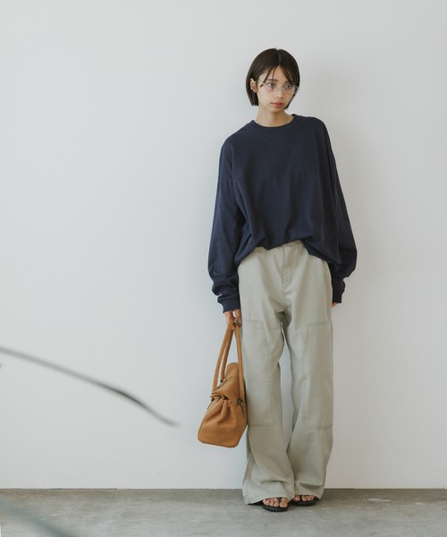 KUME(クメ)の「KUME/クメ Semi Wide Cargo Work Denim Pants デニム 秋物 秋服 2026年秋冬(デニムパンツ・レディース・オリーブ・S/M/L)」の13枚目の写真