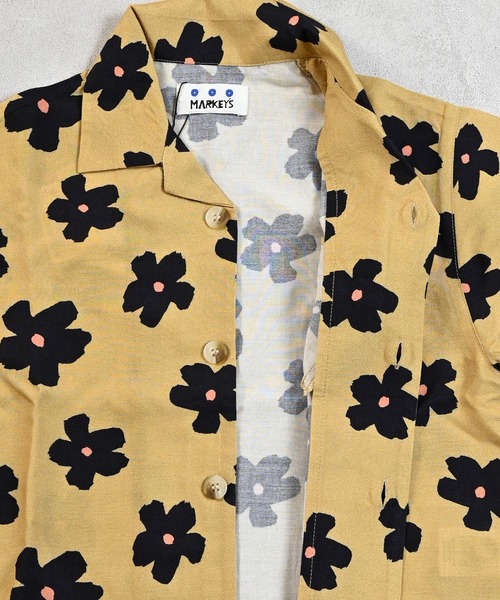 MARKEY'S（マーキーズ）の「総柄オープンカラー半袖シャツ【セットアップ可能】（セットアップ・キッズ・ブルー/ベージュ・90/100/110/120/130/140/150）」の8枚目の写真