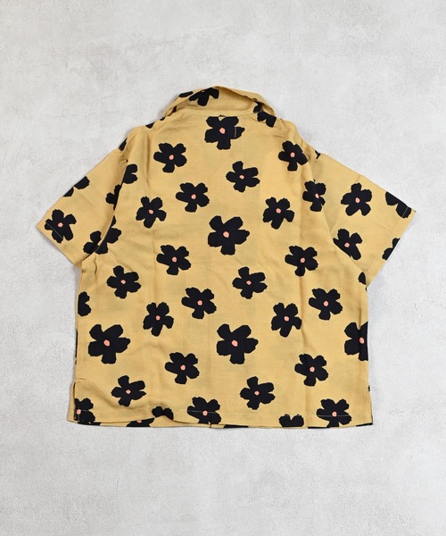 MARKEY'S（マーキーズ）の「総柄オープンカラー半袖シャツ【セットアップ可能】（セットアップ・キッズ・ブルー/ベージュ・90/100/110/120/130/140/150）」の4枚目の写真