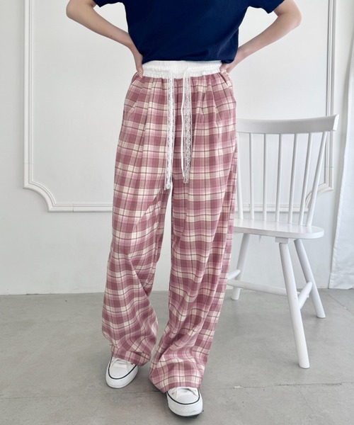 セール】レイヤード風チェックパンツ（その他パンツ）｜SOLLON