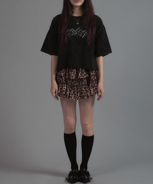 tinkerend(ティンカーエンド)の「y2k metallic SS T-shirt / y2kメタリックショート丈半袖Tシャツ(Tシャツ/カットソー・レディース・ブラック・XL/L/M)」の5枚目の写真
