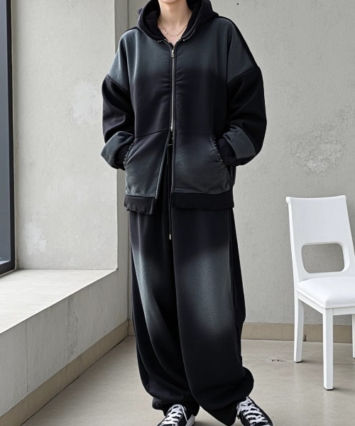 A'GEM/9 × .kom 『ARULE/アルール』 スプレー加工スウェットパンツ