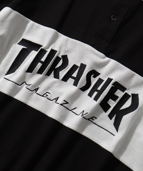 THRASHER(スラッシャー)の「【THRASHER/スラッシャー】ロゴ刺繍ライン半袖ポロTシャツ(ポロシャツ・メンズ・ネイビー/ブラック/ホワイト・M/L/XL)」の13枚目の写真