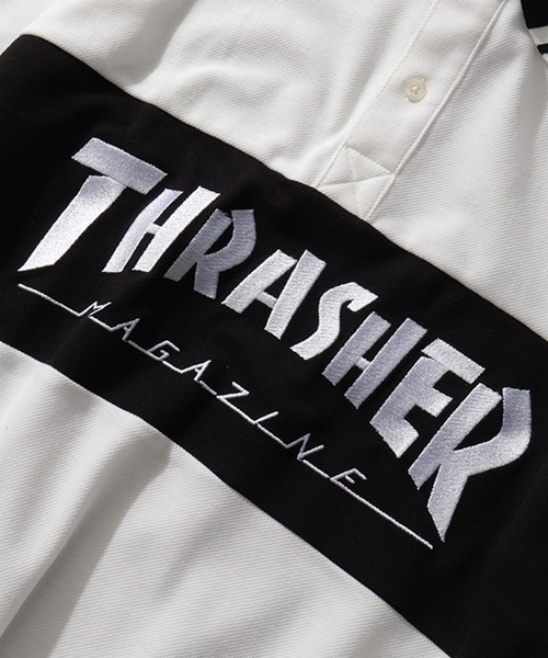 THRASHER(スラッシャー)の「【THRASHER/スラッシャー】ロゴ刺繍ライン半袖ポロTシャツ(ポロシャツ・メンズ・ネイビー/ブラック/ホワイト・M/L/XL)」の12枚目の写真