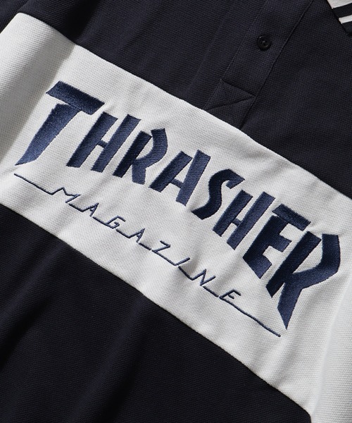 THRASHER(スラッシャー)の「【THRASHER/スラッシャー】ロゴ刺繍ライン半袖ポロTシャツ(ポロシャツ・メンズ・ネイビー/ブラック/ホワイト・M/L/XL)」の14枚目の写真