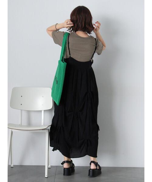 ehka sopo(エヘカソポ)の「柄アソートリブクルーカットソー(Tシャツ/カットソー・レディース・キナリ/モカ/オフホワイト/ブラック・F)」の6枚目の写真