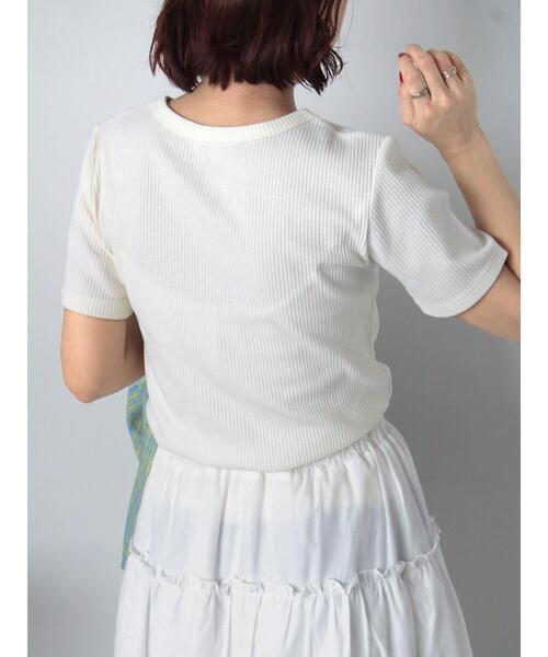 ehka sopo(エヘカソポ)の「柄アソートリブクルーカットソー(Tシャツ/カットソー・レディース・キナリ/モカ/オフホワイト/ブラック・F)」の8枚目の写真