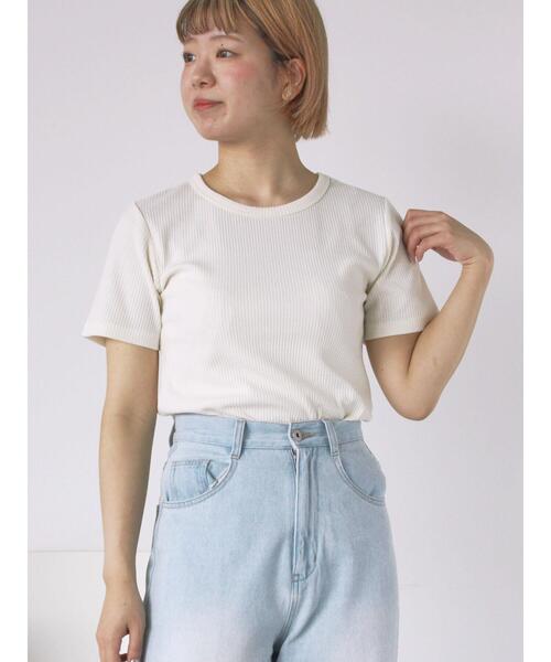 ehka sopo(エヘカソポ)の「柄アソートリブクルーカットソー(Tシャツ/カットソー・レディース・キナリ/モカ/オフホワイト/ブラック・F)」の11枚目の写真