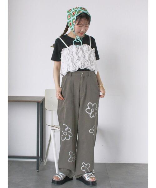 ehka sopo(エヘカソポ)の「柄アソートリブクルーカットソー(Tシャツ/カットソー・レディース・キナリ/モカ/オフホワイト/ブラック・F)」の17枚目の写真