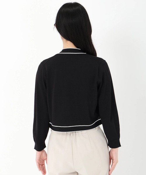 UNIVERVAL MUSE（ユニバーバル ミューズ）の「バイカラーリボンボレロ（カーディガン/ボレロ・レディース・ブラック/オフホワイト・2）」の6枚目の写真