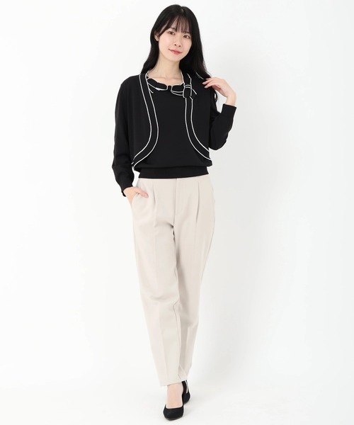 UNIVERVAL MUSE（ユニバーバル ミューズ）の「バイカラーリボンボレロ（カーディガン/ボレロ・レディース・ブラック/オフホワイト・2）」の11枚目の写真