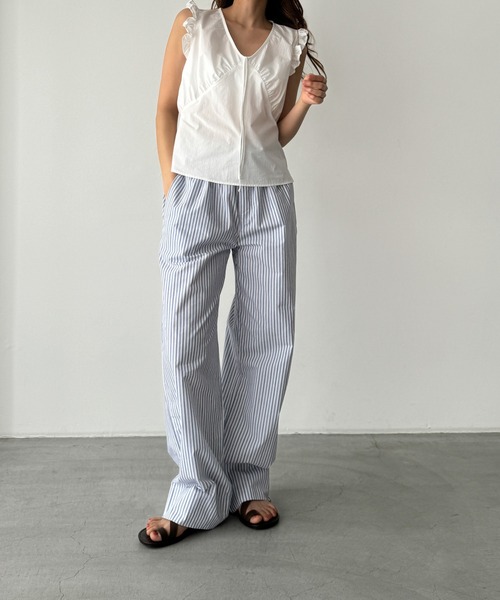 CANAL JEAN（キャナルジーン）の「El mar　フリルノースリブラウス（シャツ/ブラウス・レディース・ブラック/ホワイト・ONE SIZE）」の12枚目の写真