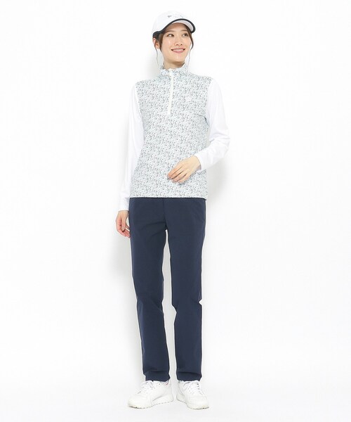 セール】小花柄デザイン ハーフジッププルオーバー（Tシャツ