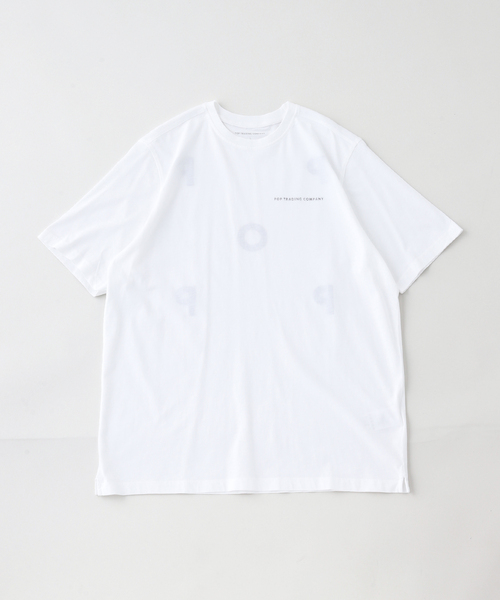 POP TRADING COMPANY(ポップトレーディングカンパニー)の「POP TRADING COMPANY / ポップトレーディングカンパニー inside logo t-shirt(Tシャツ/カットソー・メンズ・ホワイト・MEDIUM/LARGE)」の1枚目の写真