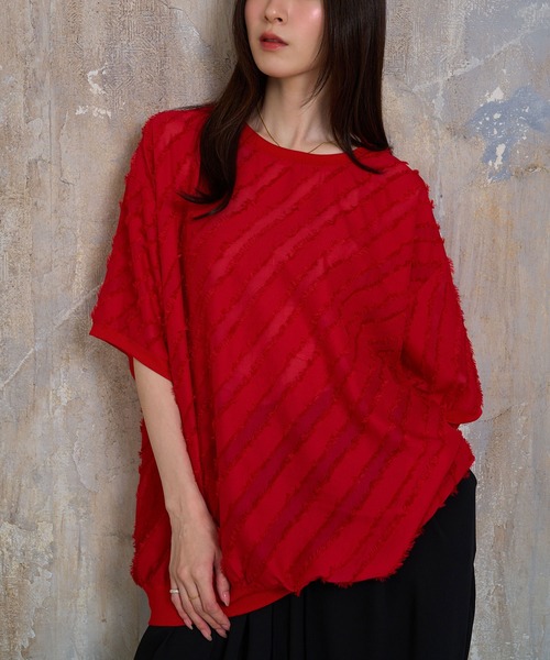 Nora Lily(ノラリリー)の「【Nora Lily】Sheer Gather Pullover(UNISEX)(その他トップス・メンズ・レッド/ライトブルー/ホワイト/ブラック・FREE)」の4枚目の写真