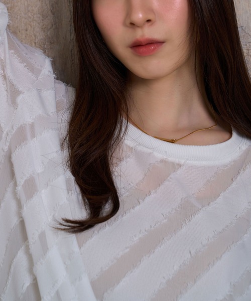 Nora Lily(ノラリリー)の「【Nora Lily】Sheer Gather Pullover(UNISEX)(その他トップス・メンズ・レッド/ライトブルー/ホワイト/ブラック・FREE)」の6枚目の写真
