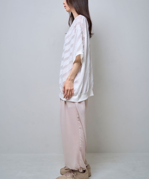 Nora Lily(ノラリリー)の「【Nora Lily】Sheer Gather Pullover(UNISEX)(その他トップス・メンズ・レッド/ライトブルー/ホワイト/ブラック・FREE)」の11枚目の写真
