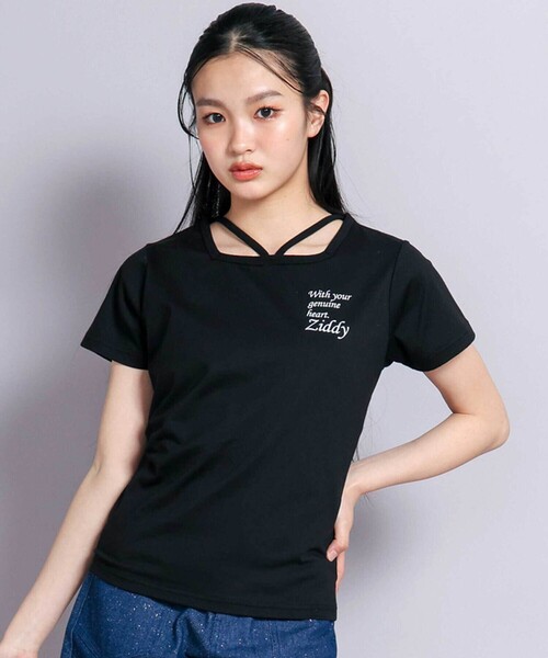 ZIDDY（ジディ）の「ジェルプリントTシャツ(130~160cm)（Tシャツ/カットソー・キッズ・ブラック/パープル・140cm/150cm/FREE/130cm）」の2枚目の写真