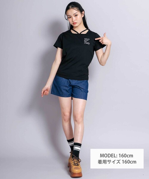 ZIDDY（ジディ）の「ジェルプリントTシャツ(130~160cm)（Tシャツ/カットソー・キッズ・ブラック/パープル・140cm/150cm/FREE/130cm）」の3枚目の写真