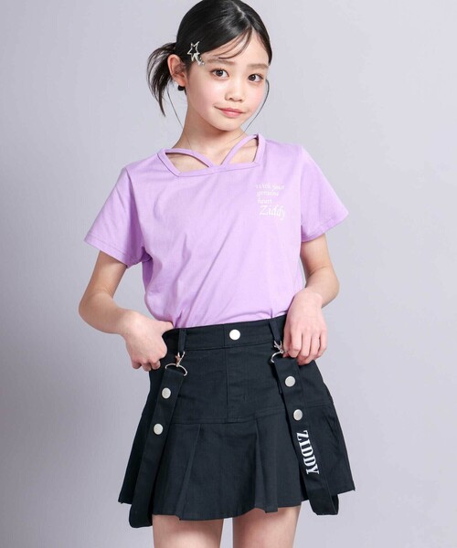 ZIDDY（ジディ）の「ジェルプリントTシャツ(130~160cm)（Tシャツ/カットソー・キッズ・ブラック/パープル・140cm/150cm/FREE/130cm）」の7枚目の写真
