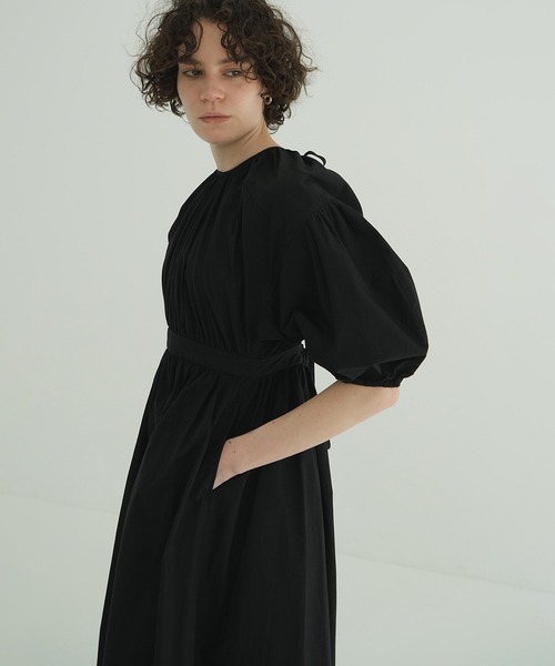 CLANE CROSSING GATHER ONEPIECE ブラック クラネ CLANE CROSSING GATHER ONEPIECE （BLACK