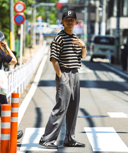 JOURNAL STANDARD relume(ジャーナルスタンダード レリューム)の「HARDIN KNITWEAR 別注 天竺 ボーダー Tシャツ(Tシャツ/カットソー・メンズ・サックスブルー/ブラック/オレンジ/ブルー系その他/ネイビー・LARGE/MEDIUM)」の17枚目の写真