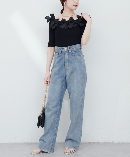 ANNA MOLINARI COUTURE リブ リボン ニット D ANNA MOLINARI COUTURE リブ リボン ニット D