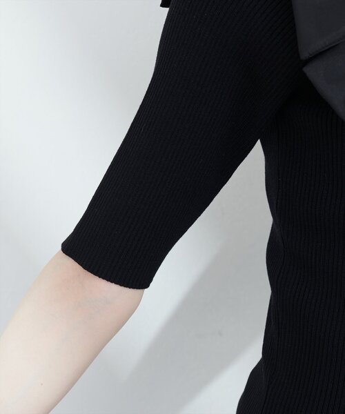 natural couture(ナチュラルクチュール)の「リボン×リボンリブニット(ニット/セーター・レディース・オフホワイト/ネイビー/ブラック・FREE)」の19枚目の写真