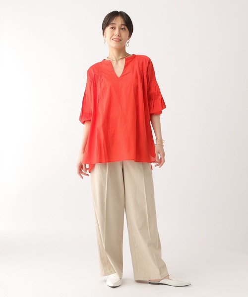 Elura（エルーラ）の「ボイルタックギャザーブラウス/290848（シャツ/ブラウス・レディース・ブラック/レッド/ホワイト・FREE）」の14枚目の写真