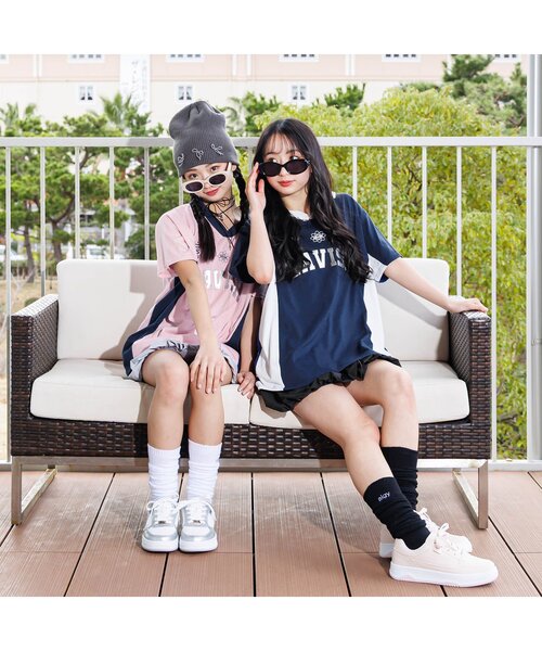 algy（アルジー）の「衿付きBIGT（Tシャツ/カットソー・キッズ・オフホワイト/ピンク/ネイビー・XX-SMALL/X-SMALL/MEDIUM/SMALL）」の4枚目の写真