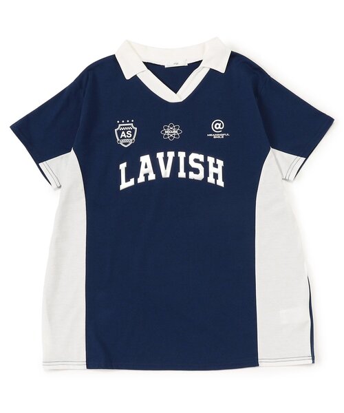 algy（アルジー）の「衿付きBIGT（Tシャツ/カットソー・キッズ・オフホワイト/ピンク/ネイビー・XX-SMALL/X-SMALL/MEDIUM/SMALL）」の5枚目の写真