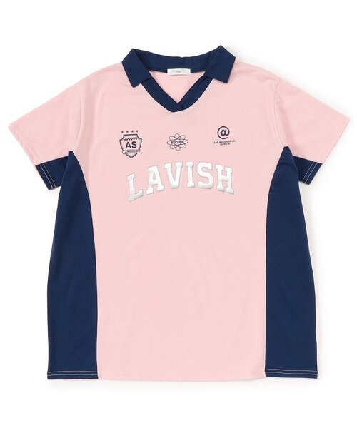 algy（アルジー）の「衿付きBIGT（Tシャツ/カットソー・キッズ・オフホワイト/ピンク/ネイビー・XX-SMALL/X-SMALL/MEDIUM/SMALL）」の7枚目の写真