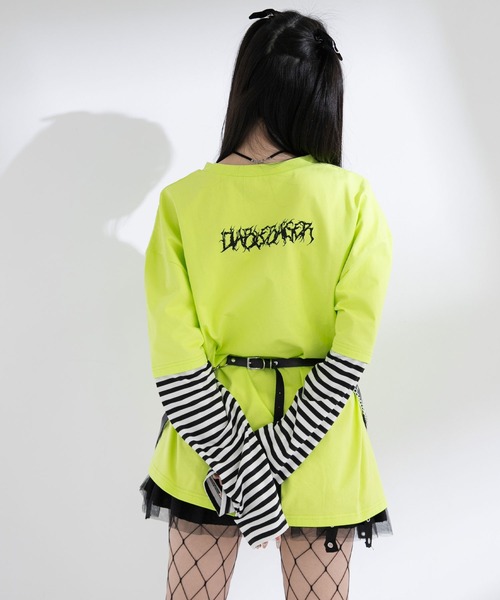 tシャツ ロゴボーダー長袖レイヤードカットソー レディース ロゴボーダー長袖レイヤードカットソー – レディース