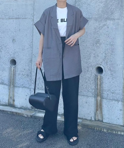 aquagarage（アクアガレージ）の「シアーテーラードジャケット（テーラードジャケット・レディース・ブラック/ベージュ/チャコール・FREE）」の21枚目の写真