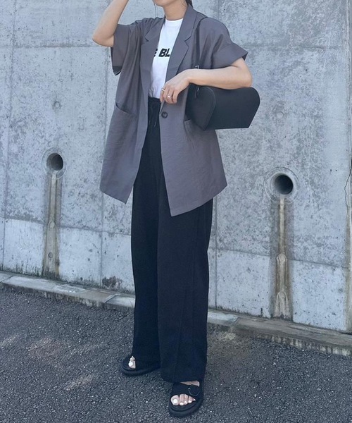 aquagarage（アクアガレージ）の「シアーテーラードジャケット（テーラードジャケット・レディース・ブラック/ベージュ/チャコール・FREE）」の20枚目の写真