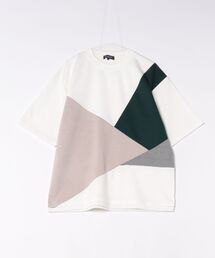 【Blue Standard/ブルースタンダード】接触冷感 COOLスムース フェイクレイヤード リラックスフィット切り替えデザインTシャツ