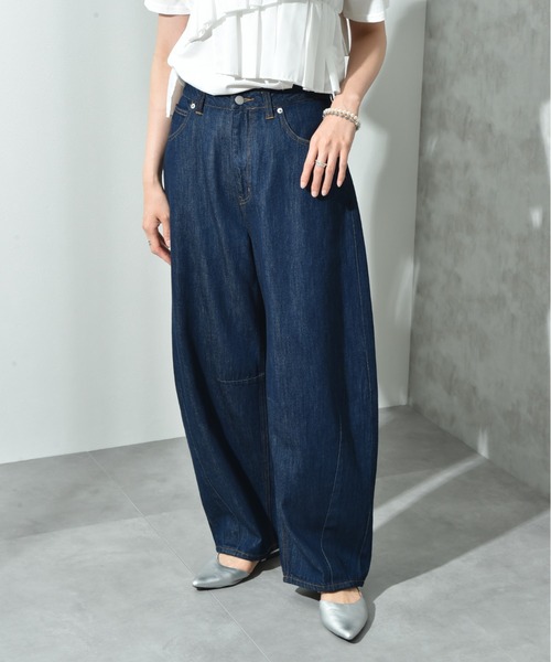 INTERPLANET（インタープラネット）の「カーブデニム（デニムパンツ・レディース・インディゴブルー/ブラック・マルチサイズ）」の12枚目の写真