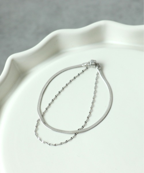 Three Four Time（ｽﾘｰﾌｫｰﾀｲﾑ）の「チェーン2連マグネットブレスレット（ブレスレット・レディース・ゴールド/ピンクゴールド/シルバー・FREE）」の5枚目の写真