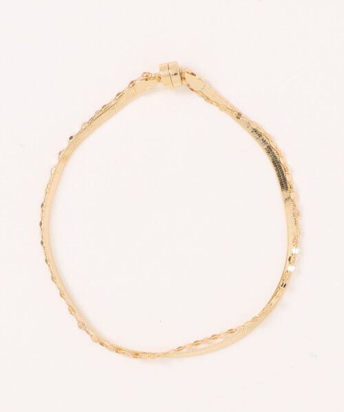 Three Four Time（ｽﾘｰﾌｫｰﾀｲﾑ）の「チェーン2連マグネットブレスレット（ブレスレット・レディース・ゴールド/ピンクゴールド/シルバー・FREE）」の8枚目の写真