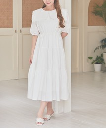 Areeam | スクエアカラーティアードワンピース(ワンピース)