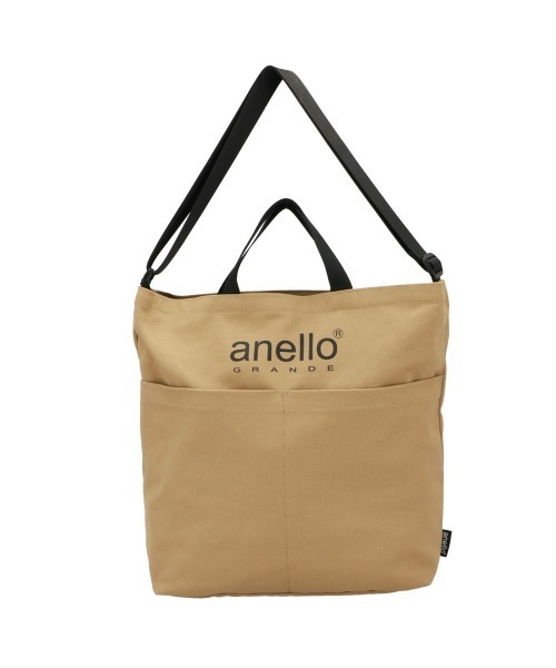 anello GRANDE(アネログランデ)の「anello GRANDE アネロ グランデ コットンキャンバスCT 2WAYトートバッグ GI-S0491(トートバッグ・レディース・ブラック/ベージュ/ダークオレンジ/アイボリー・FREE)」の3枚目の写真