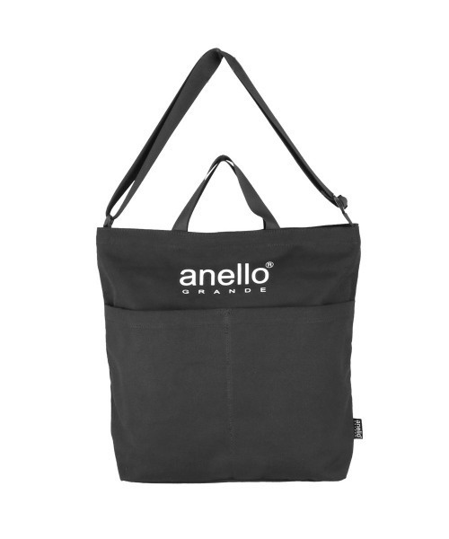 anello GRANDE(アネログランデ)の「anello GRANDE アネロ グランデ コットンキャンバスCT 2WAYトートバッグ GI-S0491(トートバッグ・レディース・ブラック/ベージュ/ダークオレンジ/アイボリー・FREE)」の1枚目の写真
