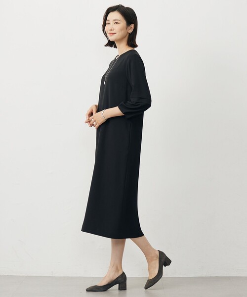 J.PRESS Ladies(J.プレス レディス)の「【洗える・吸水速乾・接触冷感・セットアップ対応】Light ジョーゼット ワンピース(ワンピース・レディース・ネイビー系/ブラック系/ベージュ系・XS/S)」の9枚目の写真