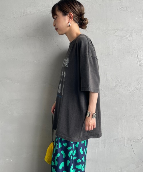 SCREEN STARS: ガーメントダイ フェード カラー レトロ グラフィック Tシャツ◇ SCREEN STARS スクリーンスターズ ケミカル加工 クラック