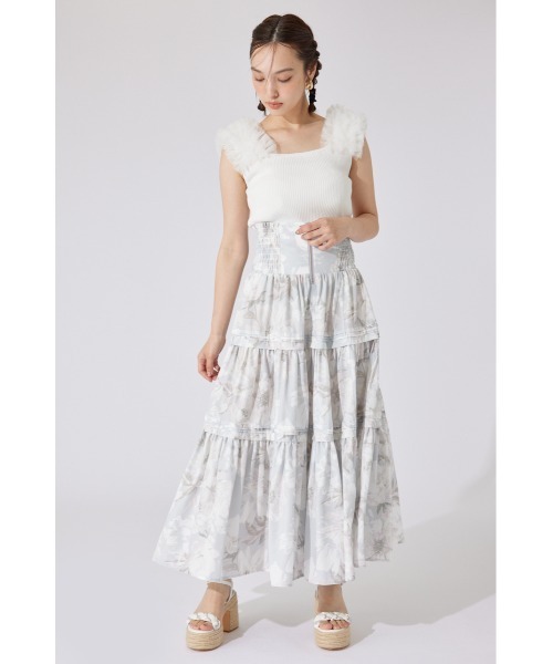 rienda(リエンダ)の「ショルダーチュールコンビニットトップス② サマーニット 夏服 ノースリーブトップス(ニット/セーター・レディース・アイボリー/ブラック/ブラウン・FREE)」の16枚目の写真