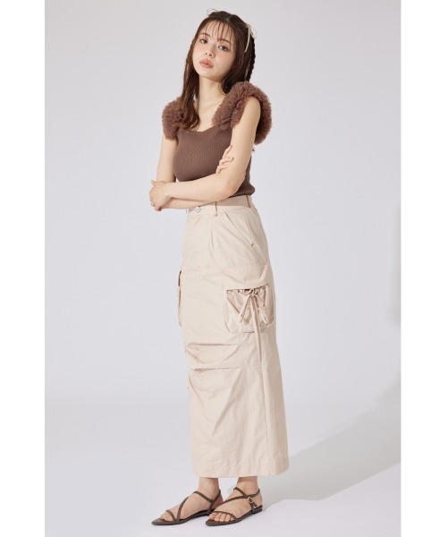 ニット セーター ショルダーチュールコンビニットトップス(2) サマーニット 夏服 ノースリーブトップス レディース セール】ショルダーチュールコンビニットトップス② サマー