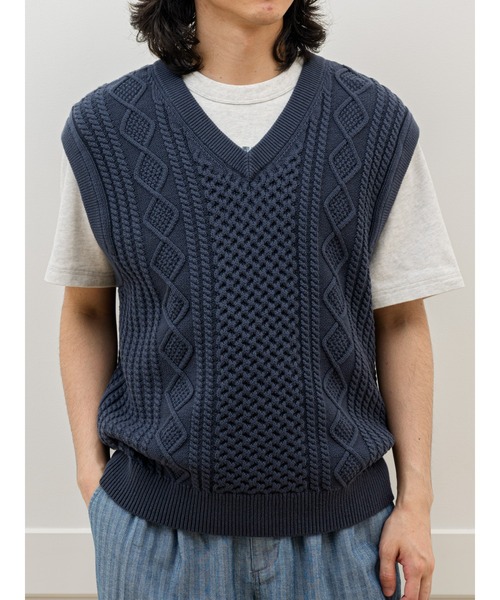 MALBON マルボン　ニットベスト Gap × Malbon ケーブルニットベスト（ベスト）｜GAP（ギャップ